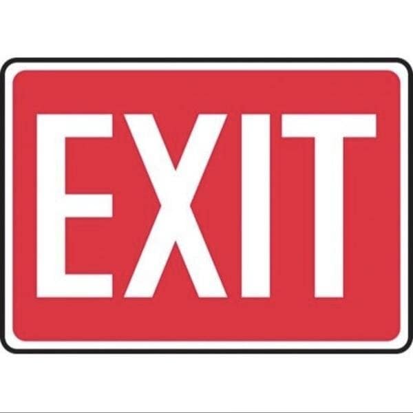 Accuform Exit Sign, Dura-Plastic, 14 in W, 10 in H MEXT518XT - main